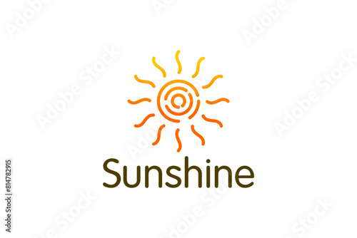Sunshine design logo, sun energy company identity vector illustration.