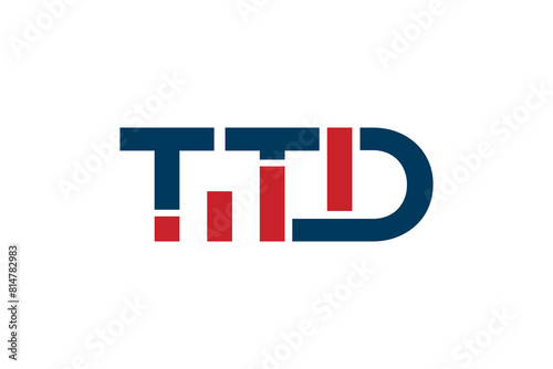 T D initial letter logo financial diagram icon