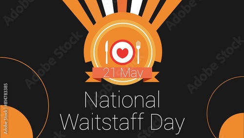 National Waitstaff Day web banner design illustration 