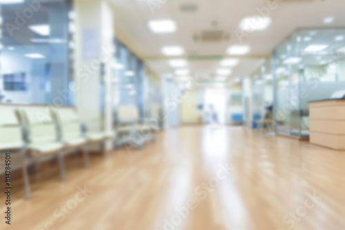 Abstract blur beautiful luxury hospital and clinic interior for background