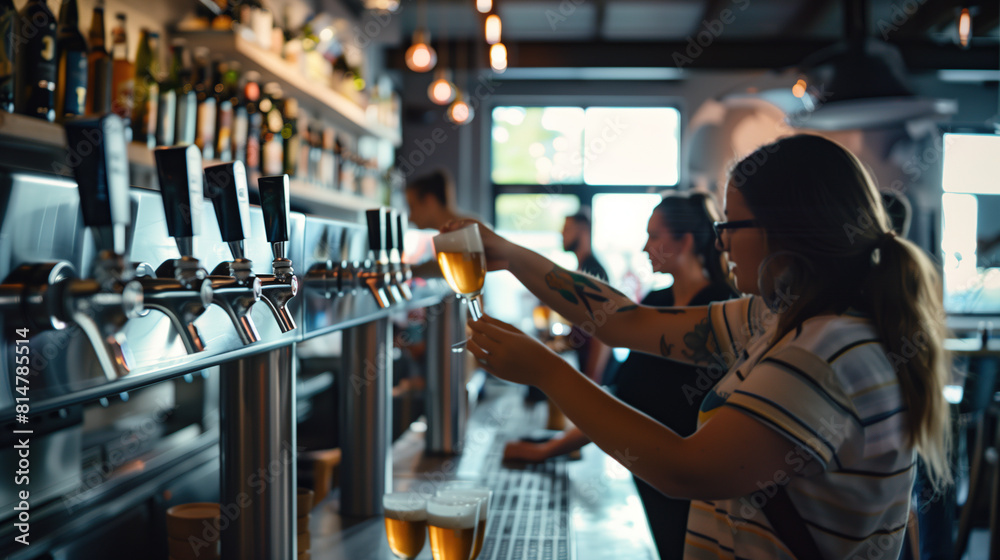Beer tasting in a brewery