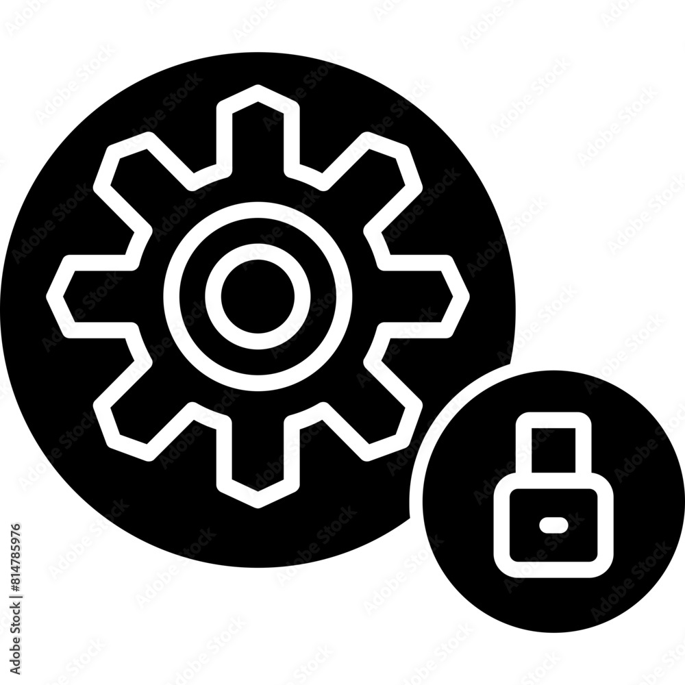 Gear Lock Icon Gear Lock Icon