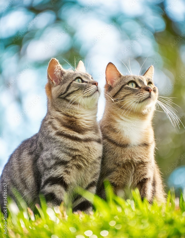 Fototapeta premium 空を眺める猫