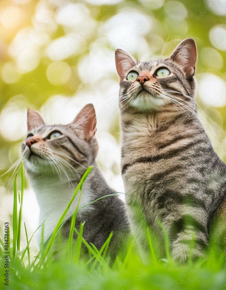 空を眺める猫