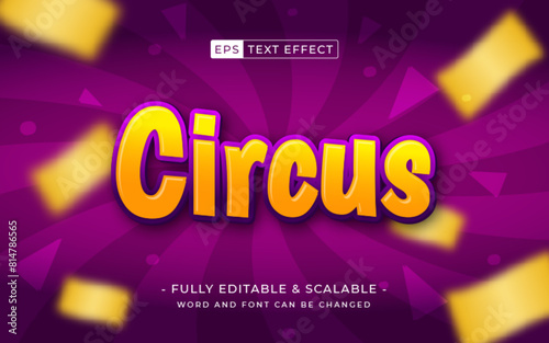 purple 3d text effect. circus night carnival show