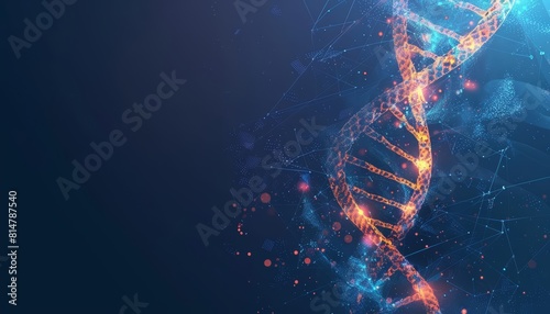 Abstract DNA Helix Banner illustrates the intricate genome sequencing in biotechnology photo