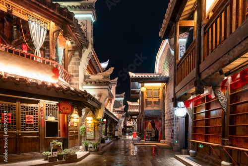 Night view of Guzhen Street, Yibin City, Sichuan Province, China © onlyyouqj