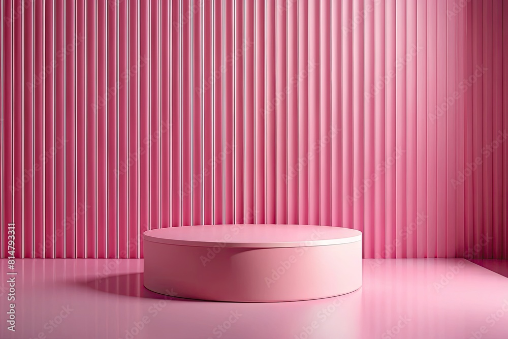 Pink podium on pink background. Minimal concept. Pink podium on pink background. Minimal concept.