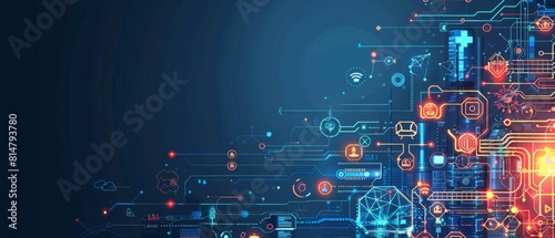 Obraz na płótnie Minimalist IoT Factory Automation Theme
w salonie