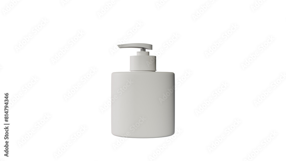 a white bottle with a white pump on a black background a white bottle with a white pump on a black background