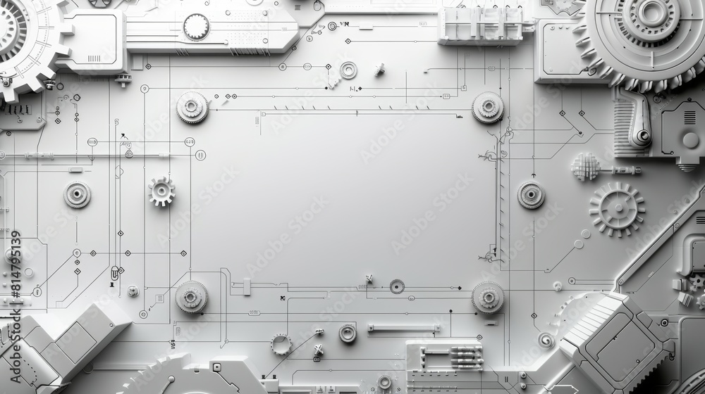 Fototapeta premium Minimalist Technology Theme with Engineering Motifs