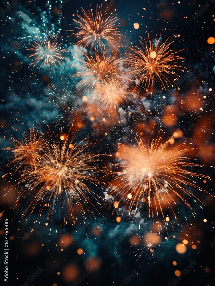 Fototapeta premium fireworks on the night sky