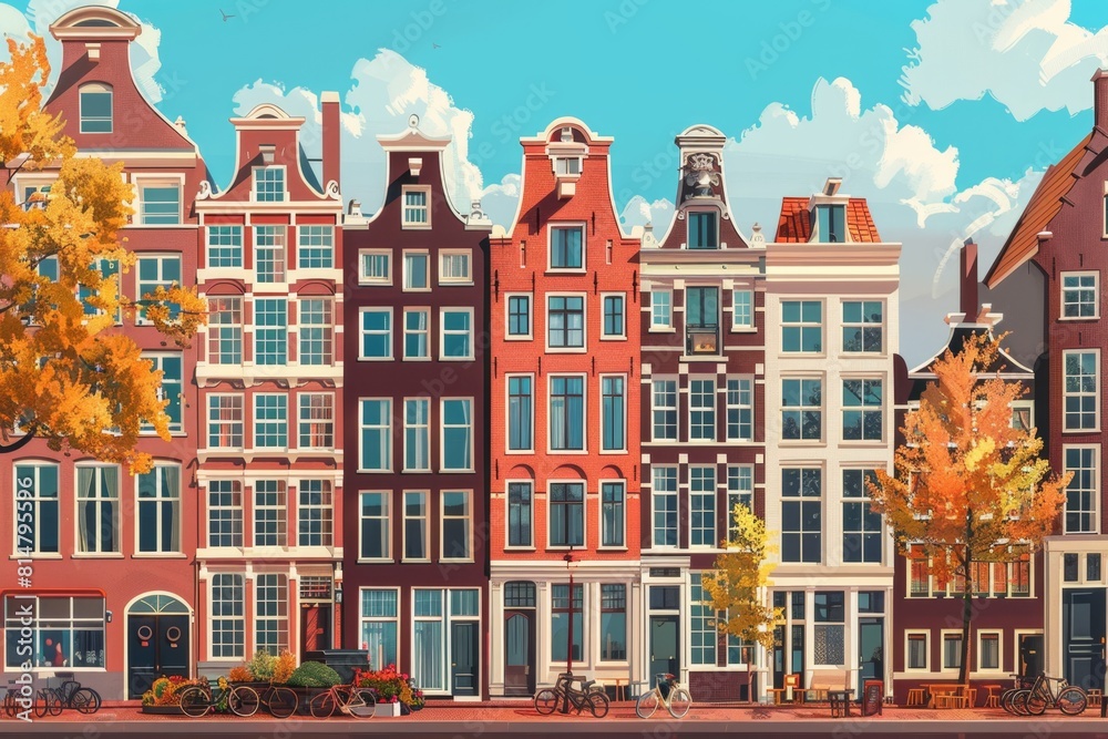 Minimalist Amsterdam Travel Theme with Historic Motifs

