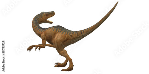 Velociraptor Dinosaur isolated on a Transparent Background