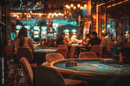 Luxurious las vegas vip night. poker, slots, cards and roulette at sophisticated casino