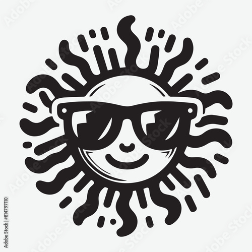 Sun face vector silhouette illustration. Doodle different sun icons set. Scribble sun with rays symbols. Doodle children drawings collection. Hand drawn burst. Hot weather sign. 