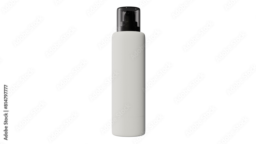 a white bottle with a black cap on a black background a white bottle with a black cap on a black background