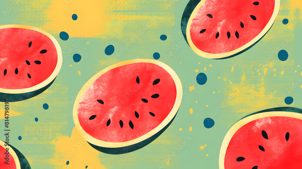 Digital modern watermelon minimalist illustrator abstract graphic poster background Digital modern watermelon minimalist illustrator abstract graphic poster background