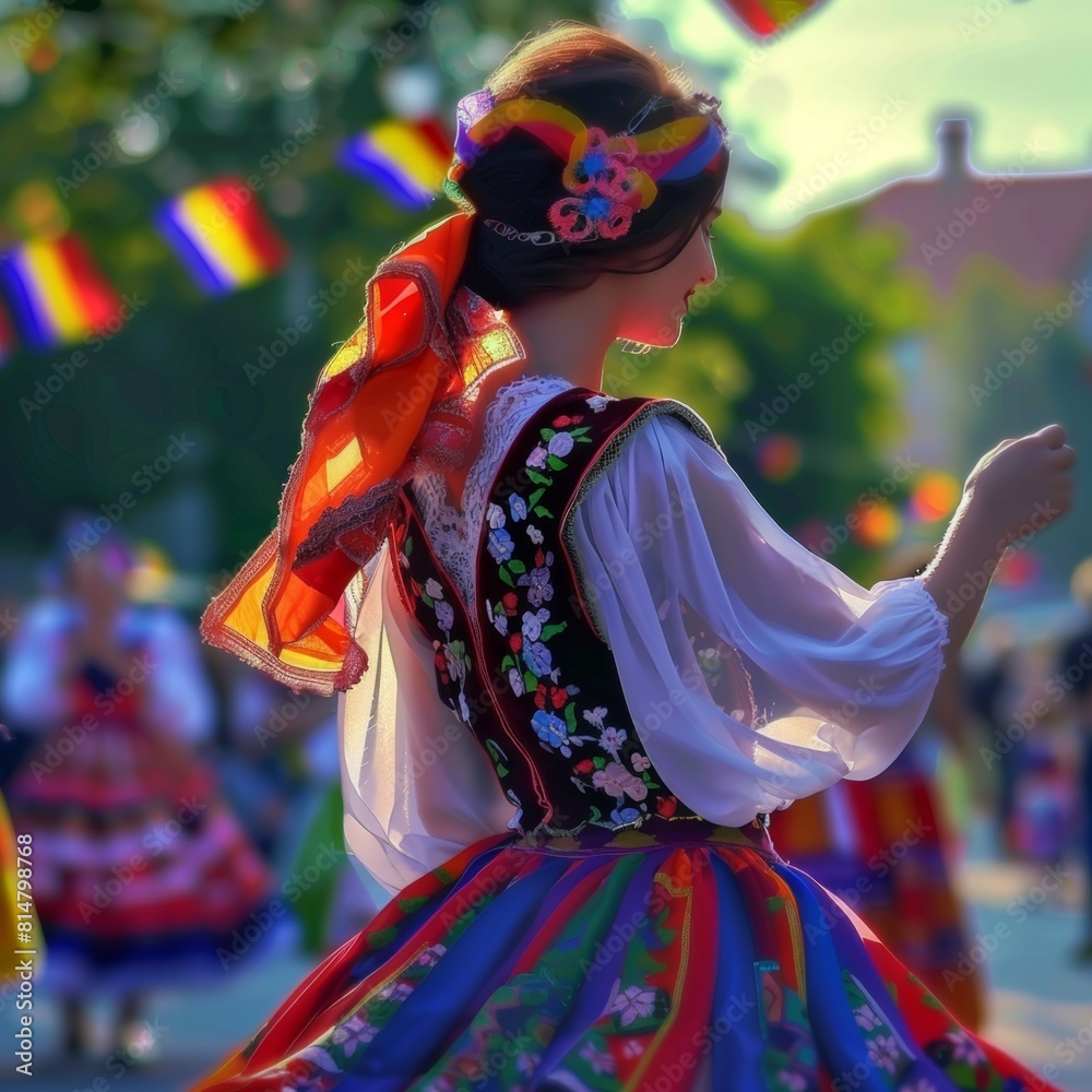 Colorful Croatian Folk Dance Celebration in Traditional Attire