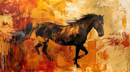 An abstract artistic background of horse