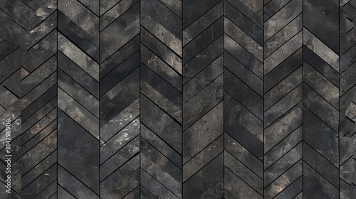 Minimalist Charcoal Grey Herringbone Weave Background

