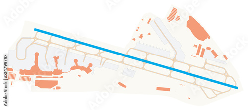 Tableau sur toile Map of San Diego International Airport (United States of America)