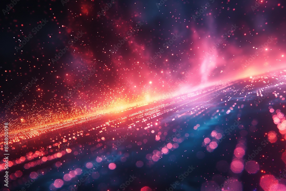 Vibrant abstract background with glowing neon lights and colorful energy particles, creating an energetic atmosphere. The colors include vibrant purples, oranges, pinks, reds, yellows, and blues. Vibrant abstract background with glowing neon lights and colorful energy particles, creating an energetic atmosphere. The colors include vibrant purples, oranges, pinks, reds, yellows, and blues.