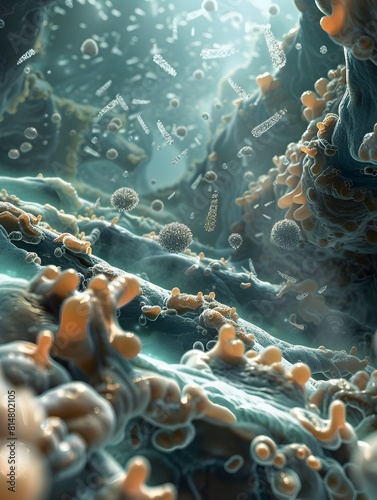 Intricate Underwater Ecosystems Teeming with Microscopic Life photo