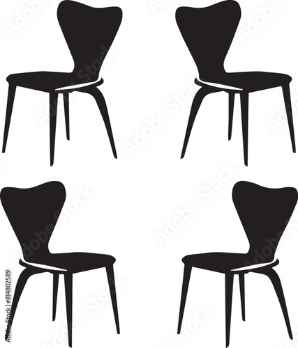 set of chairs isolated on white