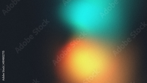 Abstract vibrant background with grainy texture and colorful blurry spots. Minimalist background design for poster, cover, wallpaper, banner in a modern trendy style.