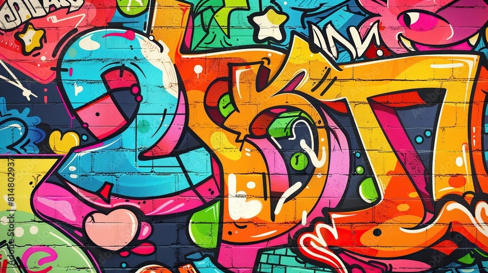Colorful graffiti on urban wall as street art concept,art, wall art background