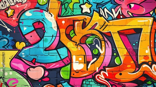 Colorful graffiti on urban wall as street art concept,art, wall art background