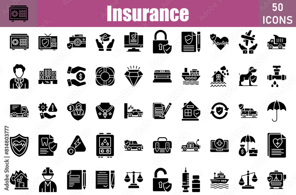 Insurance Icons Set.Perfect Pixel.Vector Illustration Insurance Icons Set.Perfect Pixel.Vector Illustration