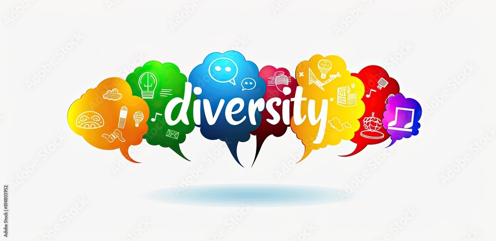 Colorful speech bubble with the word diversity