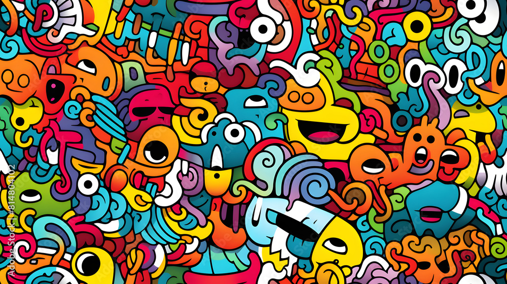 stunning doodle mania graffiti pattern geometric shapes design poster background stunning doodle mania graffiti pattern geometric shapes design poster background