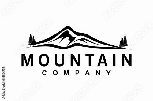 Silhouette of Mount Hood Portland Oregon Mountain logo design