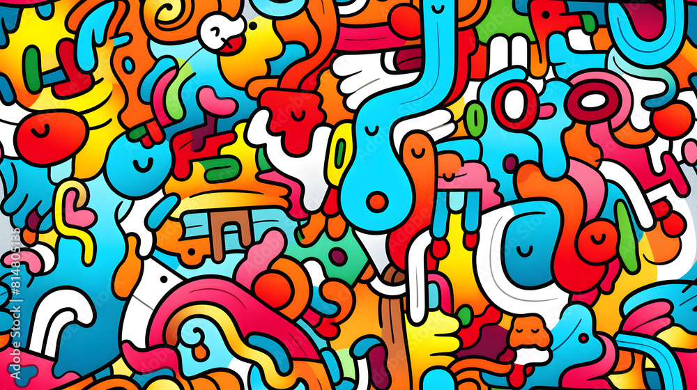 stunning doodle mania graffiti pattern geometric shapes design poster background stunning doodle mania graffiti pattern geometric shapes design poster background
