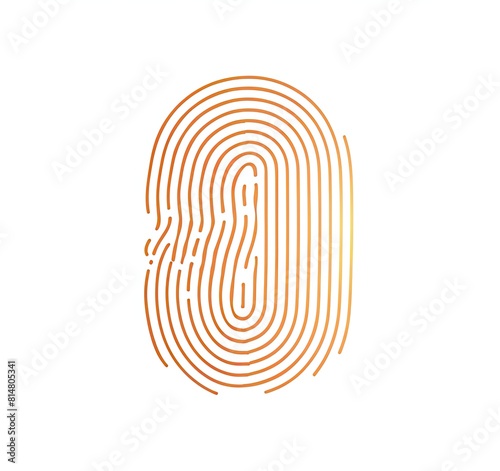 Fingerprint icon symbol brown with texture