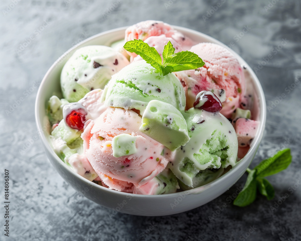 strawberry and mint ice cream strawberry and mint ice cream