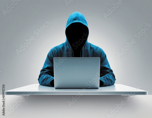 hacker hacking the system and stealing personal data using a laptop computer