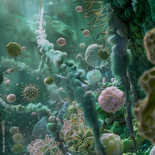 of Bacterial Nitrogen Fixation in Aquatic Ecosystems Showcasing Cyanobacteria and Heterotrophic photo