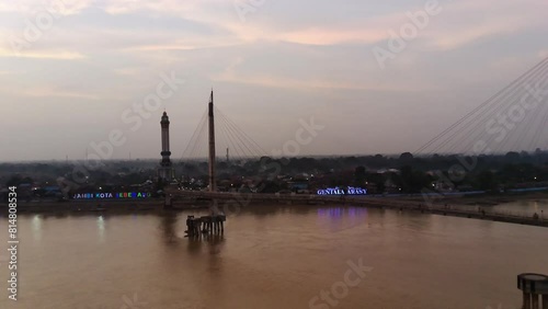 view of the iconic bridge of Jambi city, Gentala Arsy