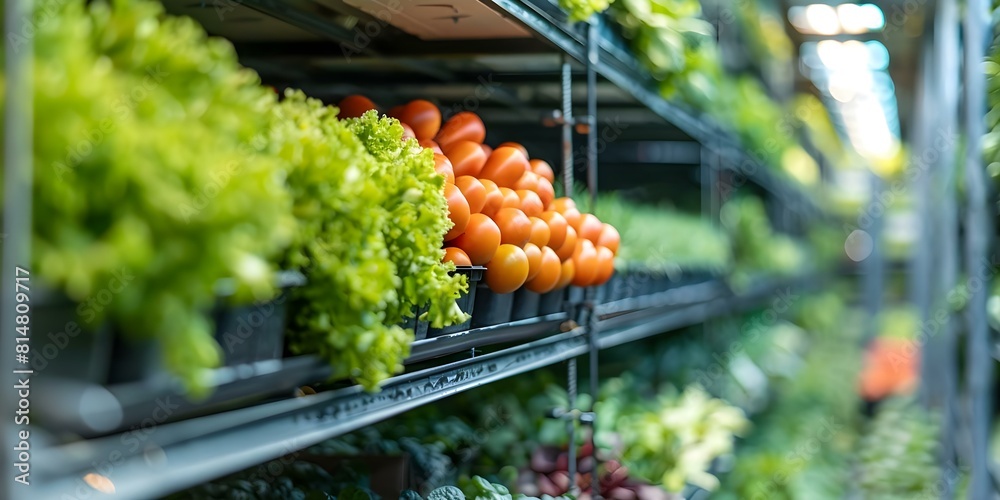 Optimizing Plant Growth with Vertical Farming Shelves. Concept Vertical Farming, Plant Growth, Optimizing Technology, Sustainable Agriculture, Indoor Gardening