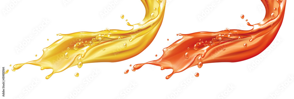 Fototapeta premium orange and mango juice splash