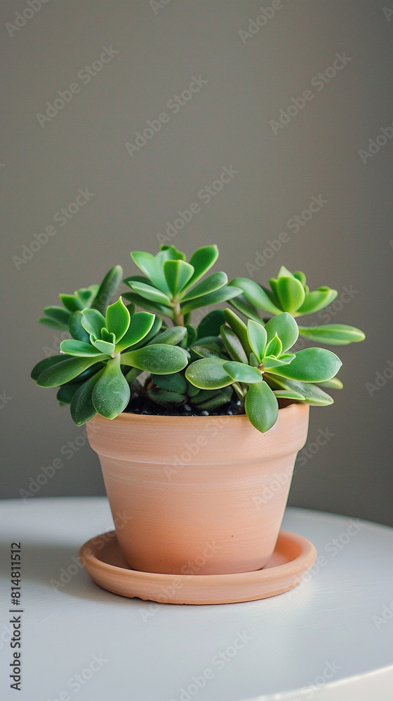 decorative house plants. a potted tiny jade plants with wall background decorative house plants. a potted tiny jade plants with wall background