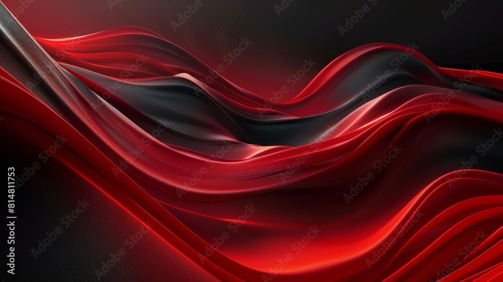 The image is of a red and black gradient with a wave pattern.