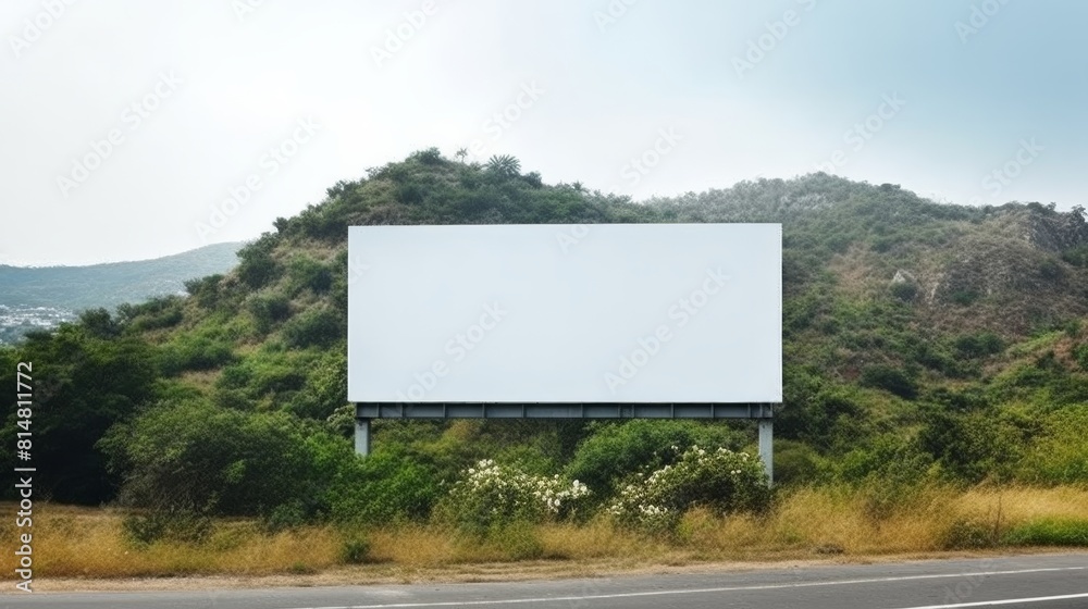 Blank large billboard on nature view background. Blank large billboard on nature view background.