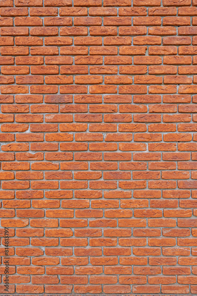 Fototapeta premium Red brick wall. Abstract interior background.