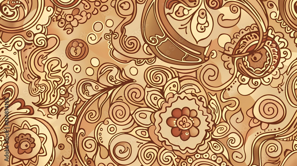 Abstract Seamless pattern with floral element henna style vector image Abstract Seamless pattern with floral element henna style vector image
