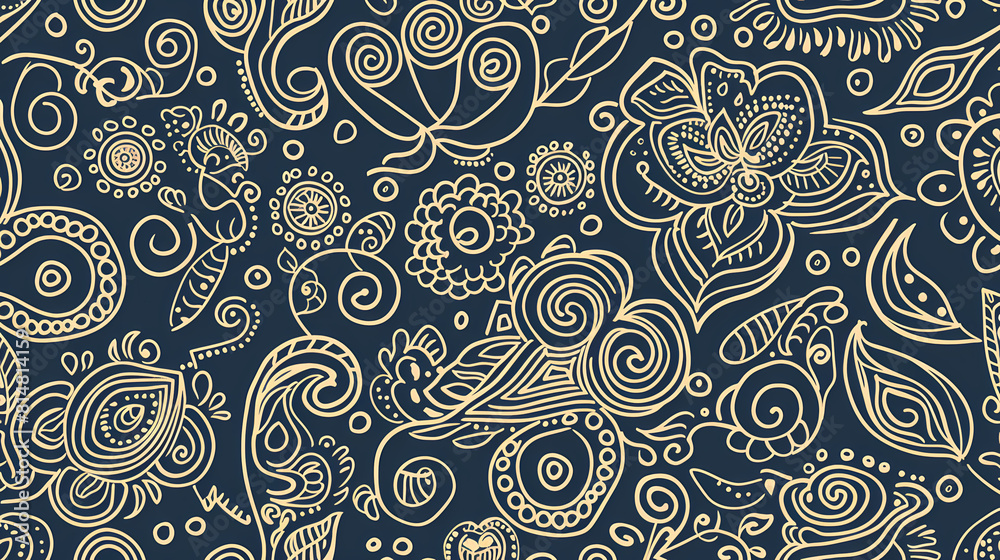 Fototapeta premium Abstract Seamless pattern with floral element henna style vector image